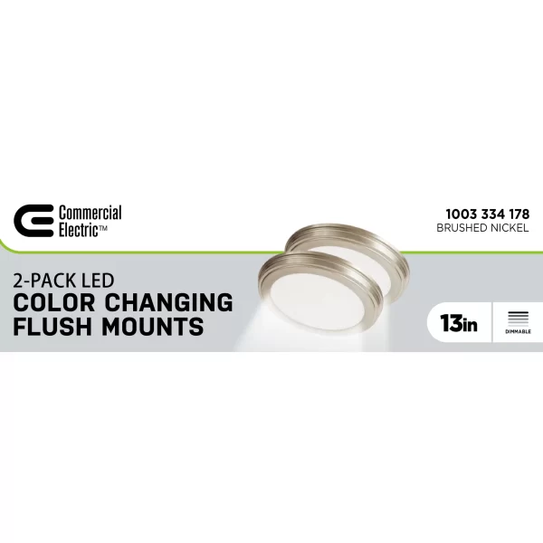 2 pack 13 in led color deals changing low profile flush mount