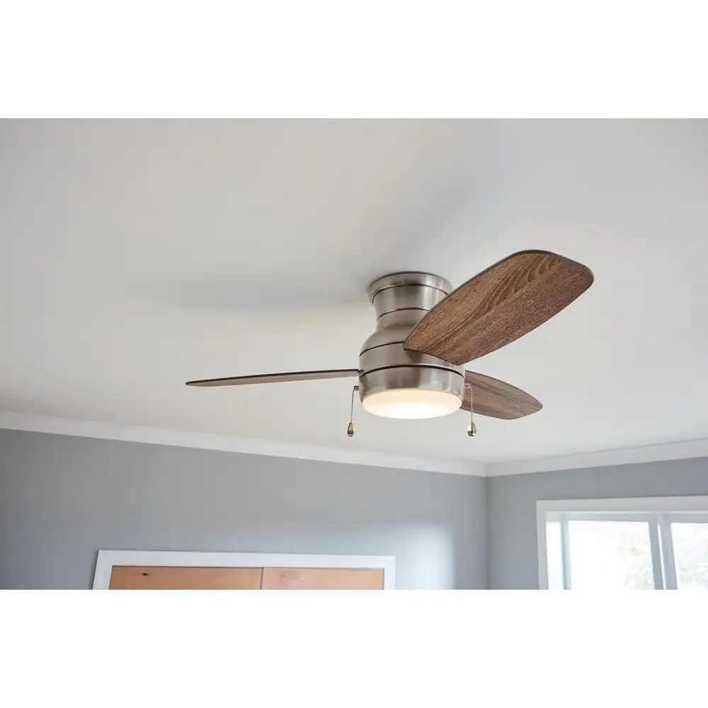 Ashby Park 44 in. White Color Changing Integrated LED Brushed Nickel  Ceiling Fan with Light Kit and Reversible Blades – DIY DEPOT Home  Improvement Products