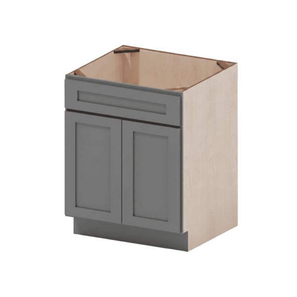 SB27 Shaker Grey Sink Base Cabinets 27" x 34½" x 24" Size Kitchen Cabinets