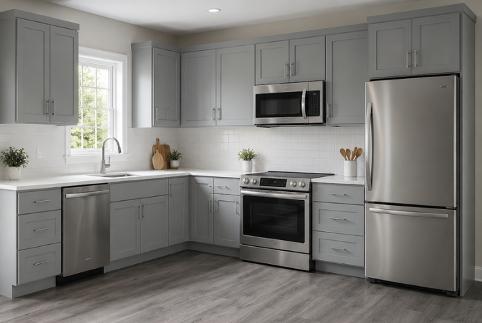 Standard 10x10 Grey Shaker Kitchen Cabinets from DIY Depot USA