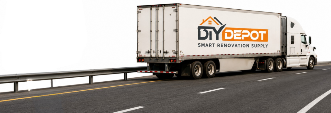 DIY Depot USA delivery truck - deliverying for free throughout California, Las Vegas & Phoenix with minimum purchase